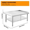 EliteEdge Stainless Steel Grill Stand Table, Adjustable Legs, Locking Casters, 3" Curved Edges, 60x30in, 1500lb Capacity, Commercial - 3 of 4