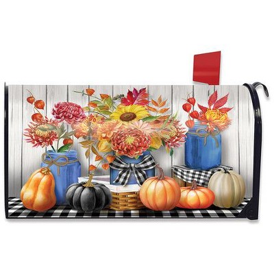 Briarwood Lane Fall Mailbox Cover  - Standard Size - Autumn Mason Jars For Fall Mailbox Cover