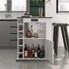VECELO Kitchen Island Car Rolling Storage Cabinet with Charging Station and Open Shelves, White/Brown - 2 of 4