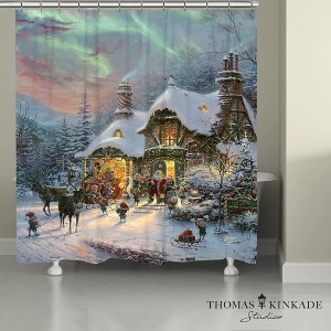 Thomas Kinkade Santa's Night Before Christmas Shower Curtain - Multicolored - 1 of 1