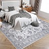 Vintage Floral Washable Runner Rug - Non-Slip Stain Resistant Kitchen & Bathroom Rug for Entrance, Laundry, Hallway, Bedroom - 3 of 4