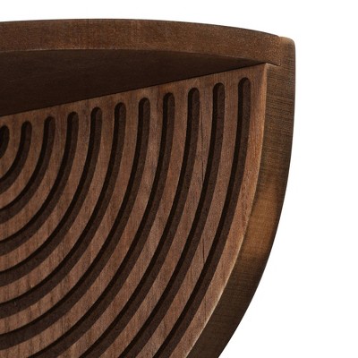 Brown Geometric Wood 4-Piece Wall Shelf Set