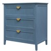 Okak Modern 3-Drawer Bedroom Dressers with Gold Handles,Chest of Drawers for Living Room Bedroom,Entryway Study,Wooden Dresser Chest, Blue - 4 of 4