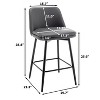 NicBex Swivel Chair with 360 Degree Upholstered Bar Stools Set of 2 with Metal Legs for Kitchen Island and Pub - 3 of 4