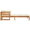 vidaXL Sun Lounger with 1 Armrest Cream White Solid Acacia Wood - 2 of 4