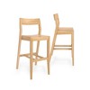 Plank+Beam 44" Modern Bar Height Chairs, Solid Wood Set of 2 Dining Chairs for Home Bar, Kitchen, Contemporary Seating for Dining Room, - 2 of 4