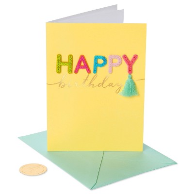 Card Happy Birthday Lettering with Tassels - PAPYRUS