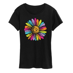 Women's - Instant Message - Rainbow Daisy Short Sleeve Graphic T-Shirt - 1 of 4