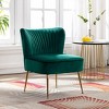 WestinTrends Phoebe Upholstered Tufted Velvet Accent Chair With Metal Leg - 2 of 4