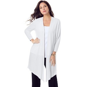 Roaman's Women's Plus Size Ultra Drape Cardigan - 1 of 4