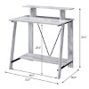 INFURNIC Desks Antique White and Black Writing Desk with Upper Shelf and V-Shaped Metal Backing, Grey, 32.5"*18.5"*35.5" - 3 of 4