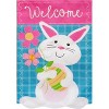 Bunny With Flowers Easter Burlap House Flag Welcome 28" x 40" Briarwood Lane - 3 of 4
