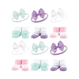 Hudson Baby Infant Girl 12Pc Headband and Socks Giftset, Mermaid, One Size - 1 of 2