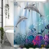 Paaaawaters 1pc Vibrant Undersea World Dolphin Shower Curtain - Waterproof,and Machine Fabric Bath Curtain - 4 of 4