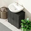 Resenkos Bathroom Sink Cabinet, Pedestal Sink Cabinet with Adjustable Shelf, Black - 2 of 4