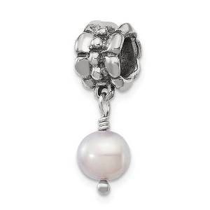 Black Bow Jewelry 6mm Lavender FW Cultured Pearl & Sterling Silver Dangle Bead Charm - 1 of 3
