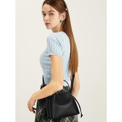 FATMOON Trendy Bucket Handbags - Women's Spring PU Leather Shoulder Crossbody Bag with Removable Strap