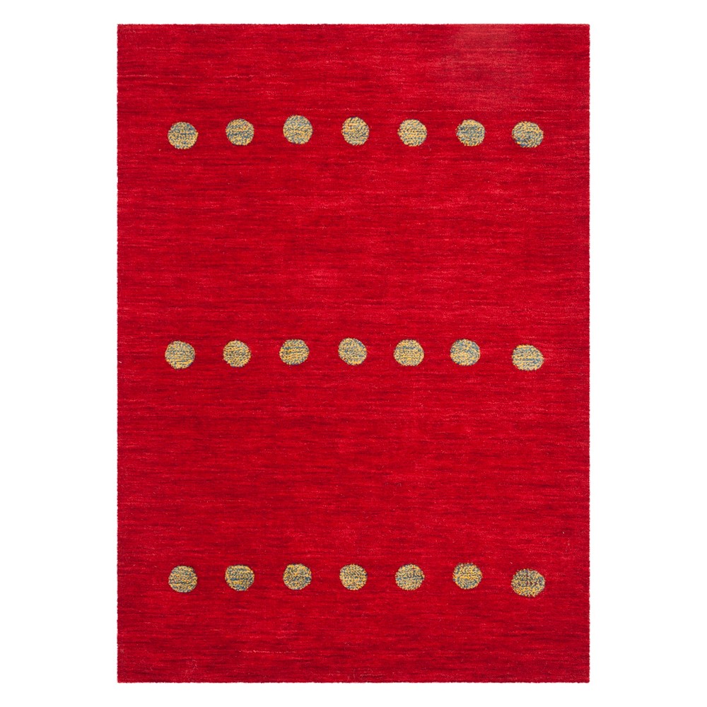 4'x6' Polka Dots Loomed Area Rug Red - Safavieh