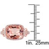 EVERLY JEWELRY |Rose Plated Sterling Silver 5.24 CT TGW Cubic Zirconia and Simulated Morganite Halo Ring - 4 of 4