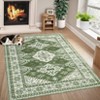 5 x 7 ft Chenille Natural Rectangular Living Room Bedroom Dining Room Office Floral Print Vintage Machine Washable Area Rug - 4 of 4