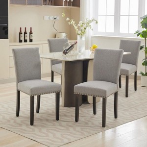 Acekool Upholstered Dining Chairs Set of 2, Nailhead Trim, Sturdy Wood Legs, Fabric Accent Chairs for Dining Room & Kitchen - 1 of 4