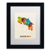 Trademark Fine Art -Michael Tompsett 'Costa Rica Watercolor Map' Matted Framed Art - 2 of 4