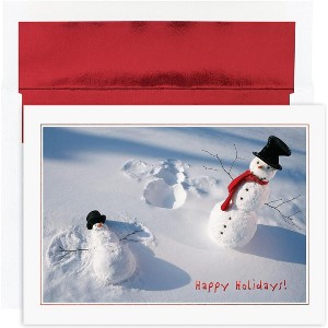 Masterpiece Studios Holiday Collection 18 Cards / 18 Foil Lined Envelopes, Snowman Angels, 5.62" x 7.87, 821800 - 1 of 2