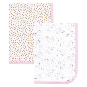 Hudson Baby Infant Girl Cotton Swaddle Blankets, Magical Unicorn, One Size - 1 of 1