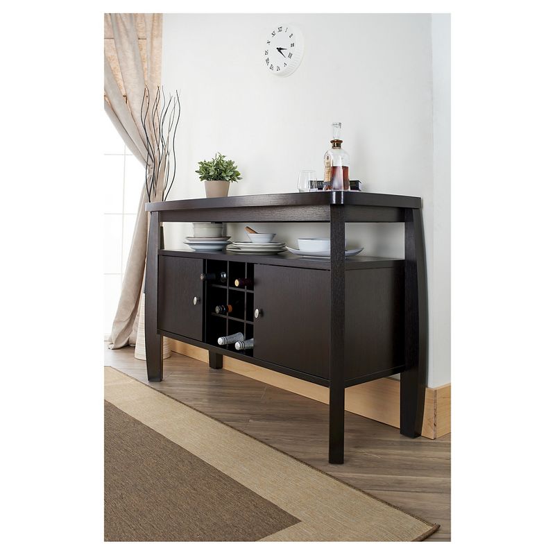 Angla Modern Bold Curved Dining Buffet Espresso - HOMES: Inside + Out, 3 of 7
