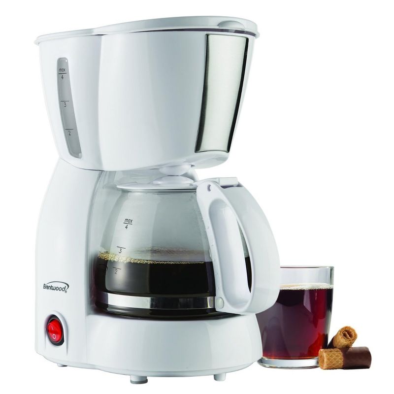 Brentwood 4 Cup Coffee Maker in White, 3 of 6