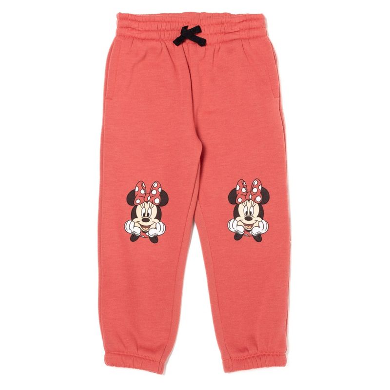 Disney Minnie Mouse Girls Fleece 2 Pack Jogger Pants Little Kid to Big Kid, 2 of 8