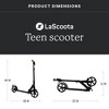 Lascoota Kick Scooter for Adults & Teens. Lightweight Foldable Adult Scooter with Large 8” Wheels 220lbs (Regular (Teen), Yellow) - 4 of 4
