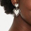 Valentine's Day Double Heart Drop Earrings - Wild Fable™ Silver: Nickel-Free Metal, Post Closure - 2 of 3