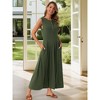 INSPIRE CHIC Women's Sleeveless Button Fit Flare A-Line Flowy Casual Long Dress - 3 of 4