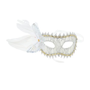 Unique Bargains Side Feather Masquerade Princess Half Face Party Mask 1 Pc - 1 of 4
