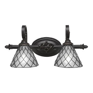 Toltec Lighting Elegante 2 - Light Vanity in  Dark Granite with 7" Diamond Ice Art Glass Shade - 1 of 1
