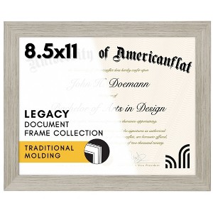 Americanflat 8.5x11 Diploma Frame in Driftwood with Shatter Resistant Glass - Horizontal and Vertical Formats for Wall and Tabletop - 1 of 4