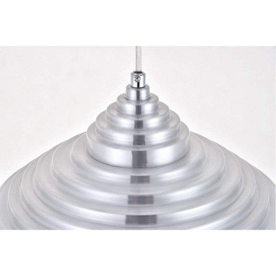 Modern Silver Aluminum Dome Pendant Light