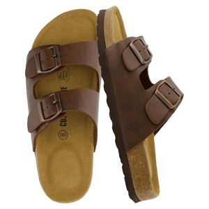 CUSHIONAIRE Lane Cork Footbed Sandals for Women –Comfortable Double Buckle Slip-On with Genuine Suede Footbed & Arch Support Slides for Women Footwear - 1 of 4
