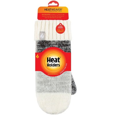 Heat Holders® Women's Sloane Feather Knit Mittens | Insulated Cold Gear Gloves | Advanced Thermal Yarn | Warm, Soft + Comfortable | Plush Lining | Winter Accessories | Men + Women’s Gift
