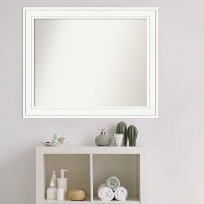 Craftsman White Wood Rectangular Bathroom Wall Mirror