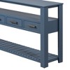 Lyngins Large Entryway Table with 4 Drawers & 3 Open Shelves, Eco-Friendly P2 MDF, Painted Console Table with Metal Handles, Hallway Sofa Table - 4 of 4