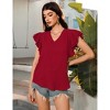 Clearlove Women Tops for Summer Fashion Trendy Cap Sleeve V Neck Dot Chiffon Blouse Flowy Loose Fitting Teen T-Shirt - 2 of 4