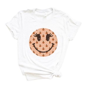 Simply Sage Market Women's Smiley Face Peaches Short Sleeve Graphic Tee - 1 of 2