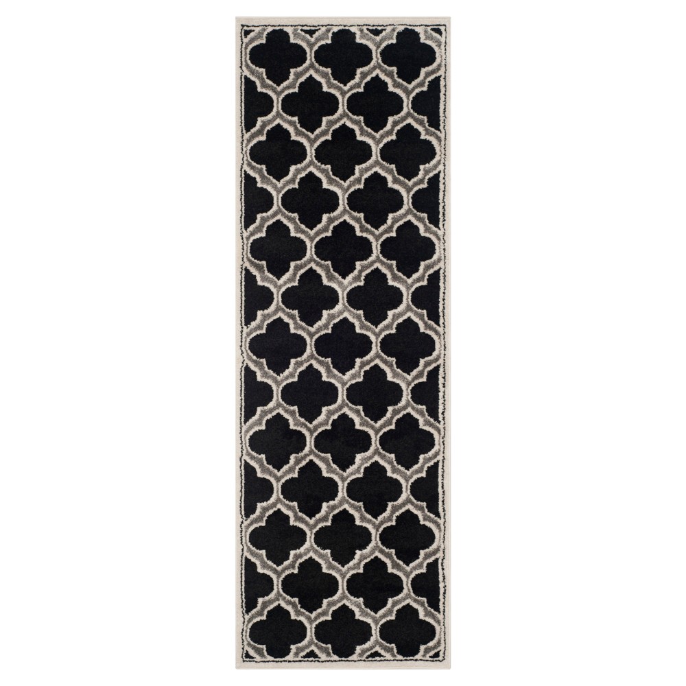 2'x7' Coco Loomed Runner Anthracite/Ivory - Safavieh
