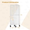 Costway 20-tier Bun Pan Speed Rack with Lockable Rubber Wheels 3" Spacing for Kitchen - 3 of 4