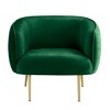 Minerva Brass Finish Velvet Upholstered Accent Chair - Inspire Q - 4 of 4