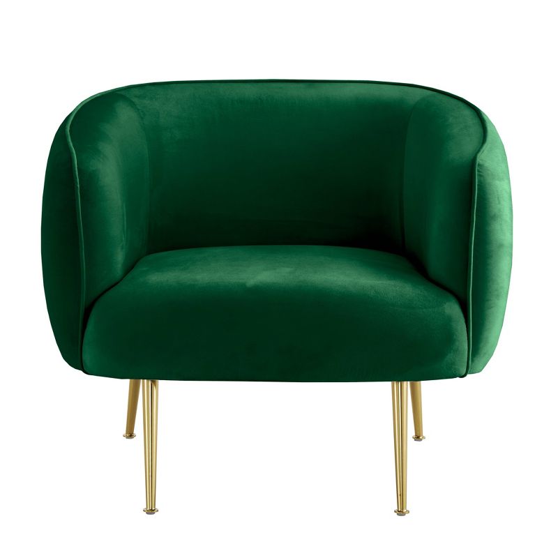 Minerva Brass Finish Velvet Upholstered Accent Chair - Inspire Q, 5 of 13