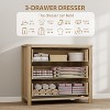 29" Wood Dresser with Multiple sizes Deep Drawers & Cane Front Natural Wood Finish Storage Cabinet for Bedroom, Living Room, Hallway - 4 of 4