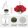 GAOMON 2 Set Artificial Outdoor Geraniums Flowers with Brown Basket, 12 Pcs Geraniums Flowers for Christmas - 2 of 4